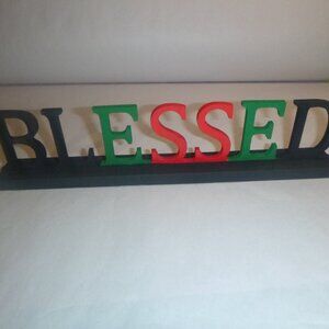 Afrocentric Ornament / RBG Word Art Ornament / BLESSED